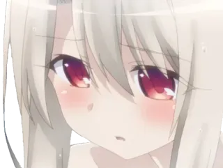 🙁 anime, girl, blushing, portrait telegram sticker