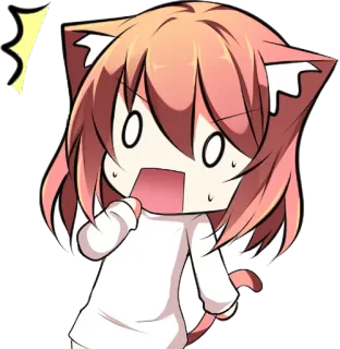 😱 Anime, Desenho animado, Surpreso/a, Catgirl, Kawaii, Mangá, Fofo/a telegram sticker