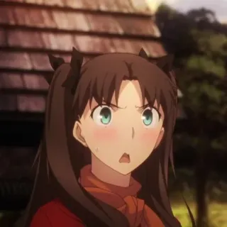😳 Rin Tohsaka Fate/stay night Anime, Cartone animato, Ragazza, Rin Tohsaka, Fate/stay night telegram sticker