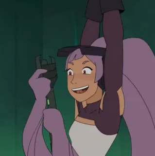 🛠 Entrapta She-Ra and the Princesses of Power cartoon, Entrapta, She-Ra, princesses of power, animated, smiling telegram sticker