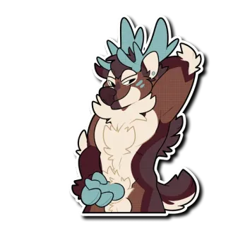 😘 Furry, Cerf, Anthro, Cartoon, Personnage, Illustration telegram sticker