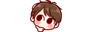 🤔 Chibi, Kawaii, Anime, Manga, Myślenie, Słodkie, Postać telegram sticker
