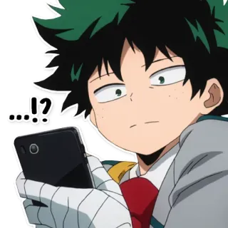 😶 Izuku Midoriya My Hero Academia ....!? anime, manga, my hero academia, deku, izuku midoriya telegram sticker