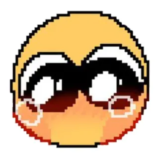 🥺 Emoji, Bettelnde Augen, Pixelkunst telegram sticker