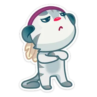 🙅‍♂ kartun, hewan, kucing, stiker, imut, sedih telegram sticker