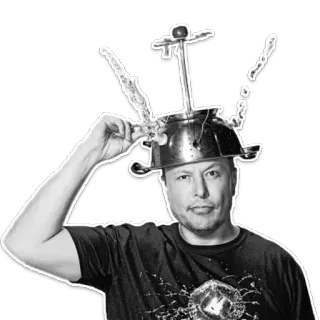 👨‍🔧 Elon Musk Elon Musk, portrait, colander, politician, humor telegram sticker