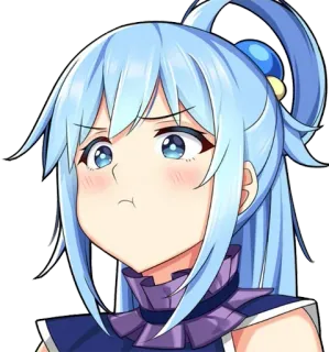 🥺 Aqua Konosuba Anime, Karakter, Konosuba, Lucu, Stiker telegram sticker