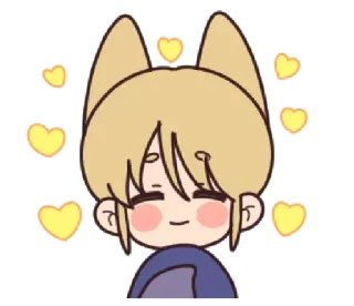 💛 anime, cute, hearts, kawaii, cartoon telegram sticker