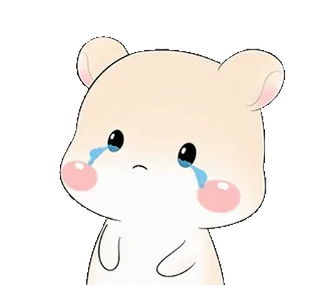 😢 triste, piangendo, carino, criceto, lacrime, animale, adesivo telegram sticker