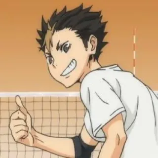 🙀 Yu Nishinoya Haikyuu!! Anime, Haikyuu, Siatkówka, Nishinoya, Kciuk w górę telegram sticker