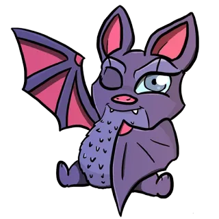 ☺️ chauve-souris, animal, mignon, dessin animé, autocollant whatsapp sticker