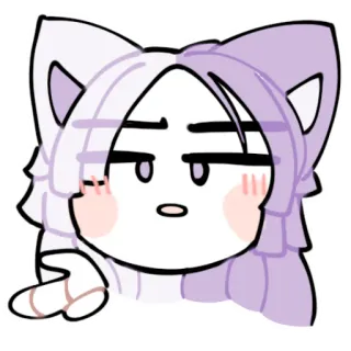 💜 漫画, 中指, アニメ, 猫耳, ジェスチャー telegram sticker