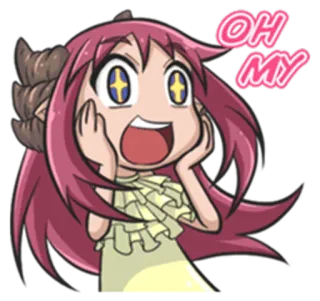 😍 OH MY อนิเมะ, น่ารัก, ประหลาดใจ, เครื่องหมายอัศเจรีย์, การ์ตูน telegram sticker