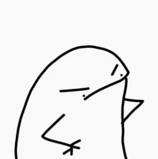 🤨 stick figure, cartoon, simple, angry, line art whatsapp sticker