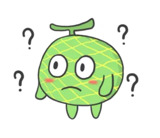 🍈 melone, süß, kawaii, frucht, cartoon, figur telegram sticker