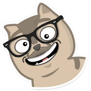 😃 kat, dier, bril, cartoon, sticker telegram sticker