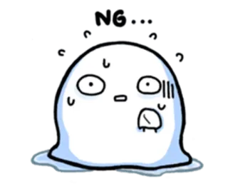 😥 Hey... Blob, Dibujo animado, Emoji, Mono, Ansioso, Nervioso whatsapp sticker