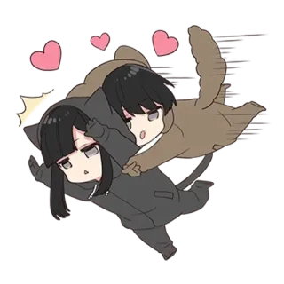 ♥ anime, cute, cartoon, chibi, kawaii, character, hearts telegram sticker