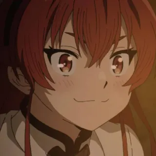 😊 anime, meisje, rood haar, schattig, glimlachend telegram sticker