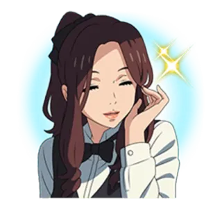 😌 anime, woman, sparkle, character, cartoon telegram sticker