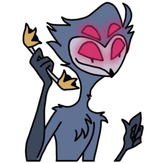 📲 Stolas Helluva Boss animiert, Dämon, Eule, Cartoon, Sticker telegram sticker