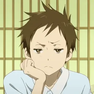 ☕️ Anime, Personaje, Retrato, Triste, Pensativo telegram sticker