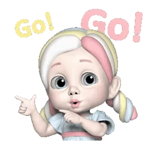 👈 GO! GO! мультфильм, девушка, поддержка, позитив, милый, мотивация whatsapp sticker