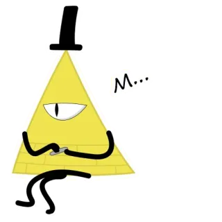 🙂 Bill Cipher Gravity Falls M... animato, triangolo, personaggio, cartone animato, programma tv telegram sticker