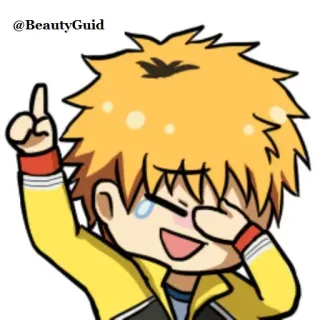 ☝ @BeautyGuid cartoon, anime, celebration, pointing, joy telegram sticker