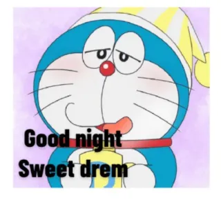 😴 Doraemon Good night Sweet drem Doraemon, chúc ngủ ngon, ngủ ngon, phim hoạt hình, giấc ngủ whatsapp sticker