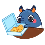 🍟 zwierzę, kreskówka, jedzenie, nuggetsy z kurczaka, słodkie, przekąska telegram sticker