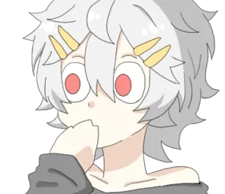 🤭 Animé, Dessin animé, Mignon, Choqué, Surpris whatsapp sticker