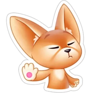🙅 Zorro fénec, Animal, Pegatina, Lindo, Dibujo animado telegram sticker
