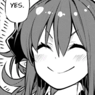 ✅ YES. anime, mangá, menina, feliz, sorrindo, sim telegram sticker