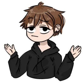 🤷‍♂️ Kreskówka, Anime, Postać, Bluza z kapturem, Ilustracja, Naklejka whatsapp sticker