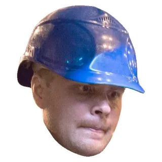 😣 niebieski kask, głowa, budowa, kask telegram sticker