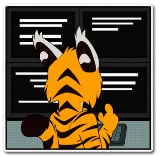 💻 cartoon, tiger, middle finger, offensive, gesture telegram sticker