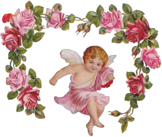 😇 angel, roses, cherub, vintage, flowers, romantic telegram sticker