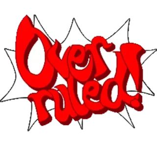 ❗️ Overruled! 却下, 赤, 白, びっくり telegram sticker