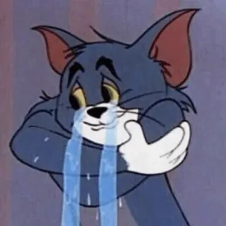 ⚡️ Tom Cat Tom and Jerry desenho animado, gato, chorando, triste, meme telegram sticker