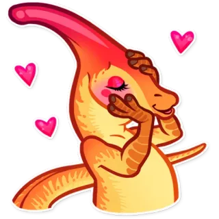 😚 恐竜, ハート, 漫画, かわいい, 愛 telegram sticker
