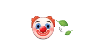 🤡 Clown, Emoji, Bladeren, Grappig telegram sticker