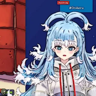 ☔️ #OnAeru anime, hashtag, virtual youtuber, vtuber telegram sticker