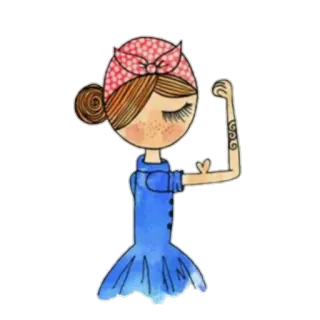 💪 cartone animato, ragazza, donna, personaggio, illustrazione, posa telegram sticker