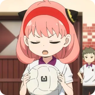 🙂 Anya Forger Spy x Family Anime, Anya Forger, Spy x Family, Kreskówka, Piłka telegram sticker