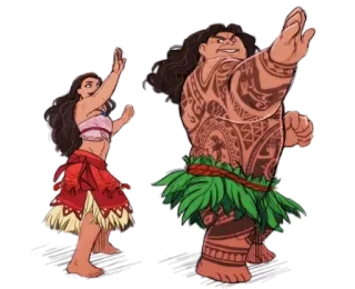 💃 Moana disney, cartoon, ozeanien, maui, insel whatsapp sticker