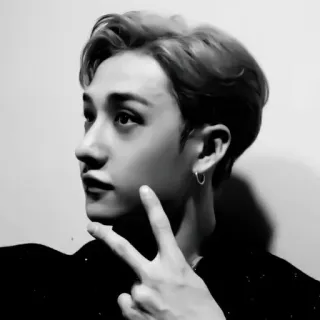 👣 personne, noir et blanc, signe de paix, homme telegram sticker