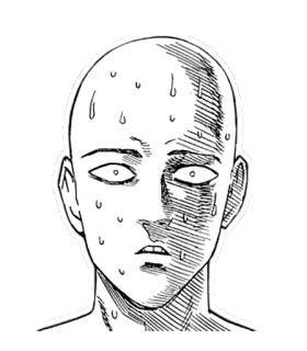 😰 Saitama One-Punch Man Saitama, One-Punch Man, anime, manga, hero, bald telegram sticker