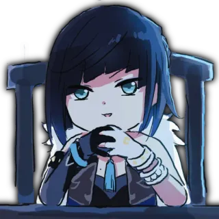 🙂 Yelan Genshin Impact Yelan, Genshin Impact, Anime, Gra wideo, Chibi, Słodkie, Fanart telegram sticker