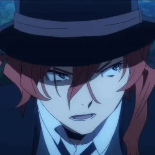 🥃 Chuuya Nakahara Bungo Stray Dogs Anime, Chuya Nakahara, Bungo Stray Dogs, Charakter, Hut, Wütend telegram sticker